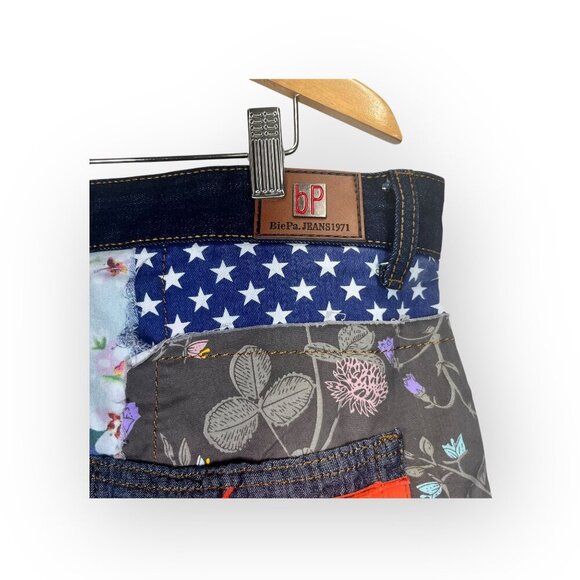 BIEPA Jeans Patchwork 1971 RARE Mens Size 36 x 31 Distressed Skinny Leg - Picture 4 of 11